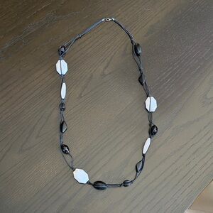Elegant Black and White Beaded Necklace